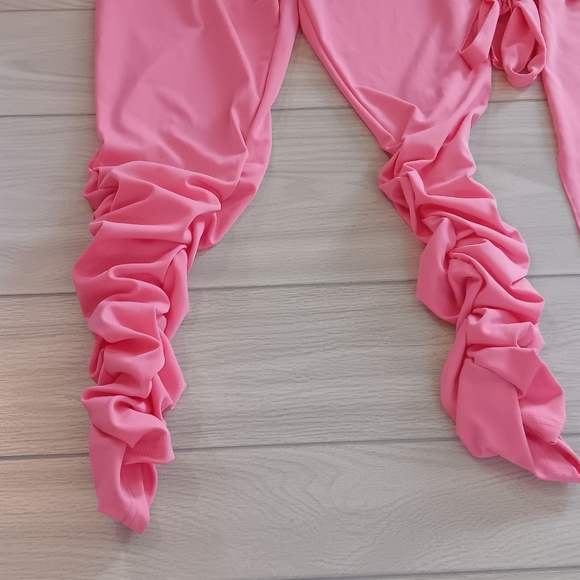 Women Sleeveless Tie Irregular Top And Wrinkled Pants Two Piece Set - Picture 13 of 15